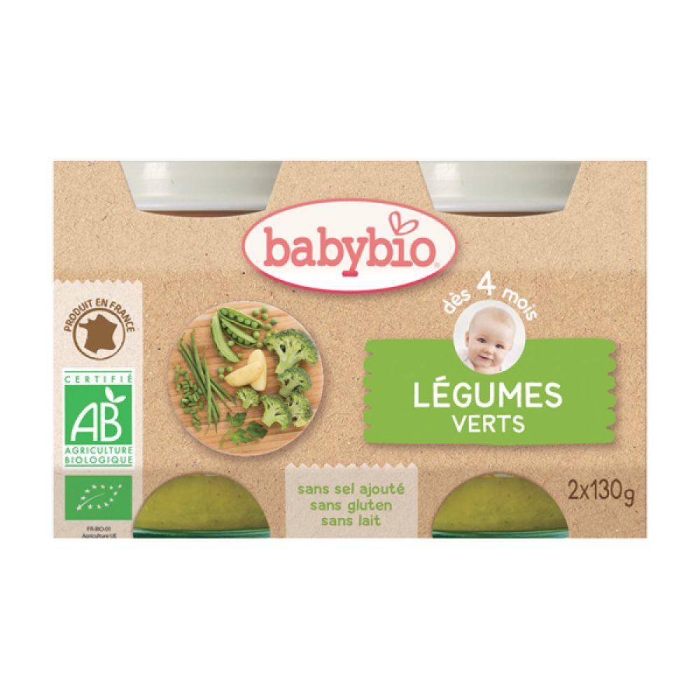 Babybio Légumes verts dès 4 mois 2x130g