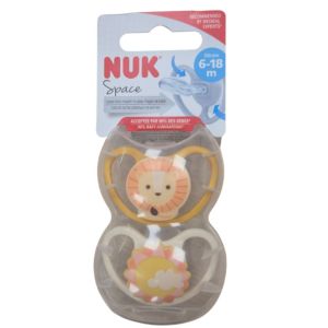 NUK - Space Sucettes Orange 6-18mois - 2 sucettes