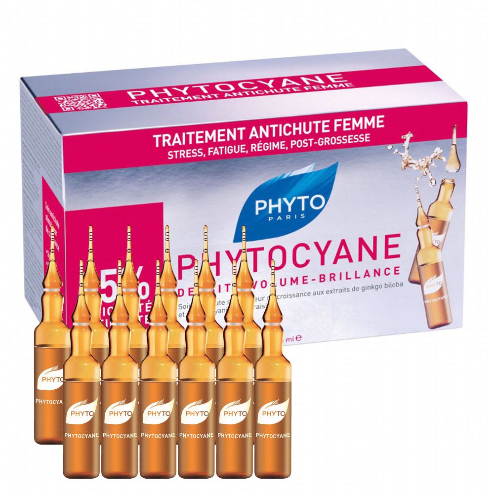 Phytocyane traitement anti chute femme 12 fioles