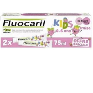 Fluocaril - Kids 3-6 ans dentifrice gel fraise lot de 2 x 50ml