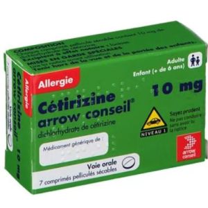 Arrow - Cétirizine 10mg - 7 comprimés