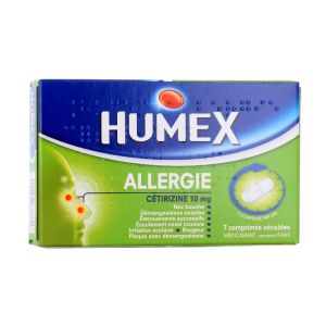 Humex Allergie - Cetirizine 10mg - 7 comprimés sécables