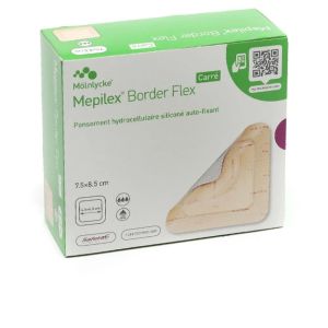 Mepilex - Border Flex Carré Pansement hydrocellulaire 10 unités 7.5x8.5cm