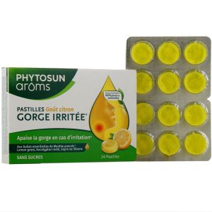 Phytosun Arôms - Pastille gorge irritée citron - 24 pastilles