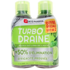 Forté pharma - Turbo draine gout citron vert et menthe - 2x500ml