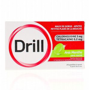 Drill - Anis Menthe sans sucre - 24 pastilles à sucer