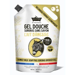 Les Petits Bains de Provence - Recharge Gel douche surgras sans savon lait d'anesse - 900ml