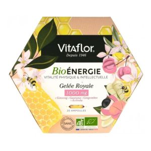 Vitaflor - Gelée royale bio 1000 mg énergie + - 20 ampoules