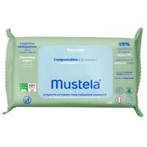 Mustela - Lingettes nettoyantes - 60 lingettes