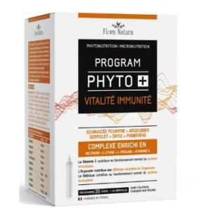 Flora Natura - Program Phyto+ vitalité immunité - 20 ampoules