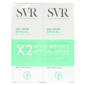 SVR - Spirial Déo-Crème Anti-Transpirant Intense 48H Lot de 2 x 50 ml