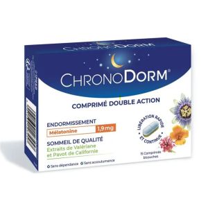 Chronodorm - Double action, endormissement et confort nocturne - 15 comprimés