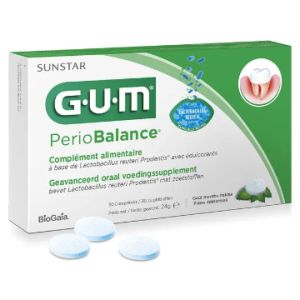 Gum - Perio balance - complement alimentaire - gout menthe fraiche - 30 cp