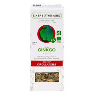 L'Herbothicaire - confort circulatoire - plante pour tisane - feuille de ginkgo biloba - 50g