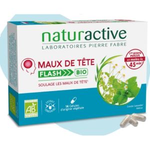 Naturactive - Maux de tête flash bio - 14 gélules