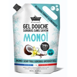 Les Petits Bain de Provence - Recharge gel douche surgras sans savon monoï - 900ml