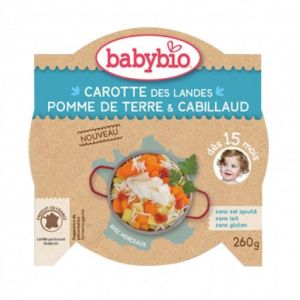 Babybio - Farandole de carotte des Landes, pomme de terre, cabillaud sauvage - dès 15 mois - 260 g