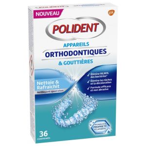 Polident - Nettoyant Appareils orthodontiques et gouttières - 36 comprimés