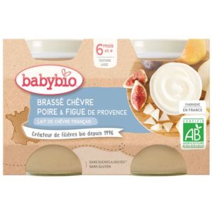 Babybio - Brassé chèvre / poire / figue - 2x130g