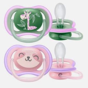 Philips - Avent Sucette Ultra Air 18M+ Mixte Animaux - 2 sucettes