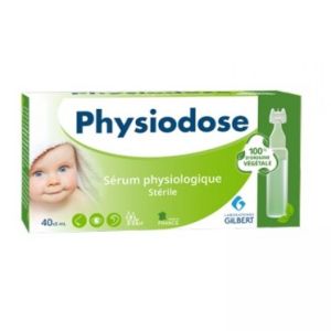 Physiodose - Sérum physiologique - 40 unidoses de 5 ml - Physiodose - Sérum physiologique - 100% d'origine végétale - 40x5ml