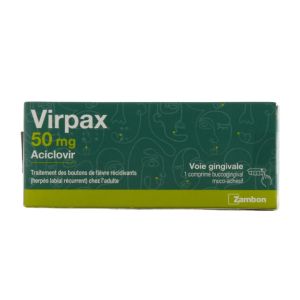 Zambon - Virpax 50mg - 1 comprimé buccogingival muco-adhésif