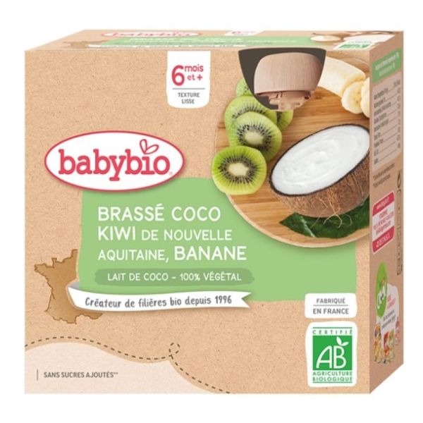 Babybio - Brassé coco / kiwi / banane - 4x85g