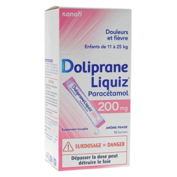 Doliprane Liquiz 200mg - 12 sachets