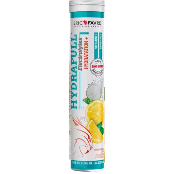 Eric Favre - Hydrafull Electrolytes hydratation + arôme citron - 20comprimés effervescents