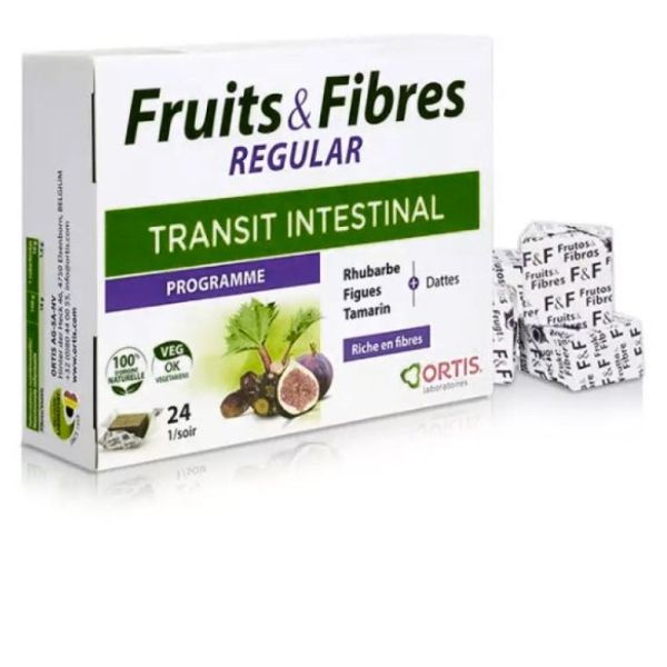 Ortis - Fruits & Fibres Regular Transit intestinal 24 cubes