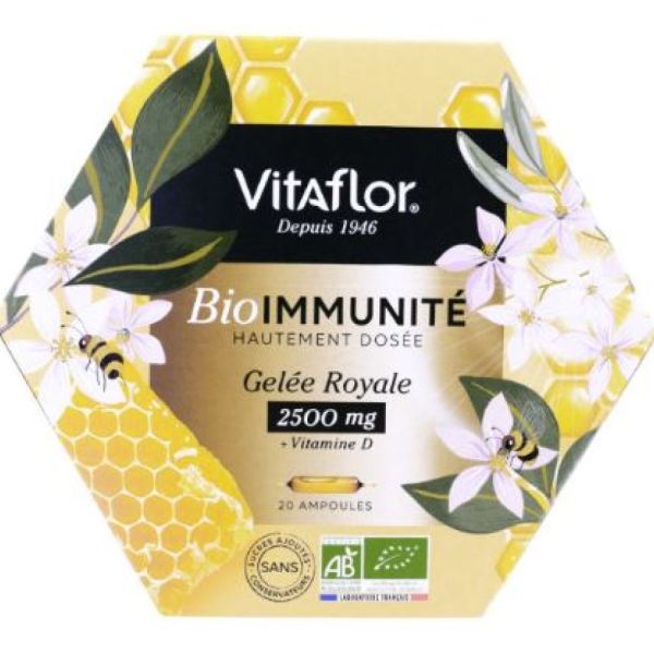 Vitaflor - Gelée Royale Bio 2500Mg vitamine D - 20 Ampoules