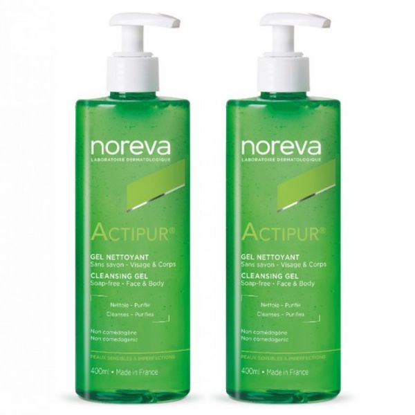 Noreva - Actipur gel nettoyant visage & corps - 2x400 ml