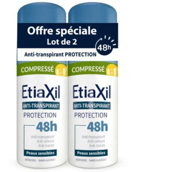 Etiaxil - Anti-Transpirant déodorant compressé protection 48h peaux sensibles 2x100ml
