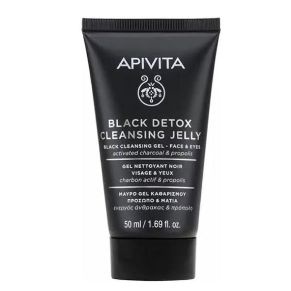 Apivita - Black detox gel nettoyant noir visage et yeux - 50ml