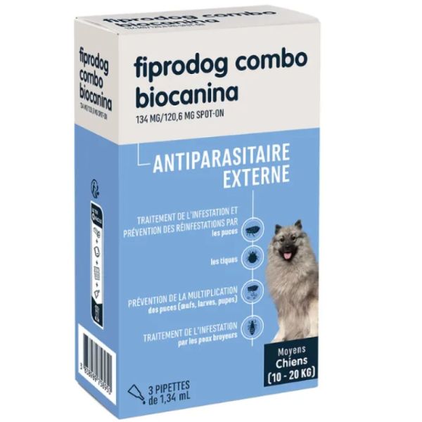 Biocanina - Fiprodog combo 10 - 20 kg - 3 pipettes