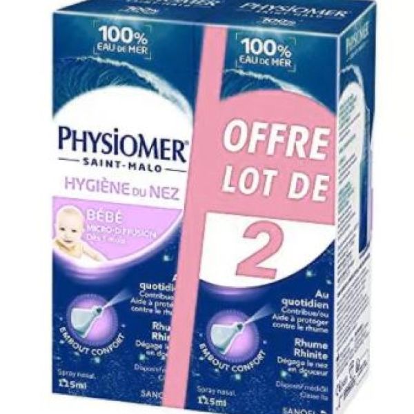 Sanofi - Physiomer Hygiène du nez bébé - 2x115ml