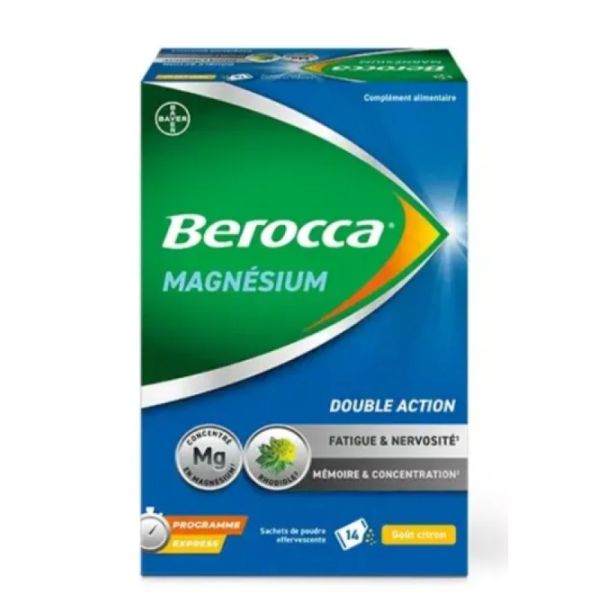 Berocca - Magnésium - 14 sachets de poudre effervescente