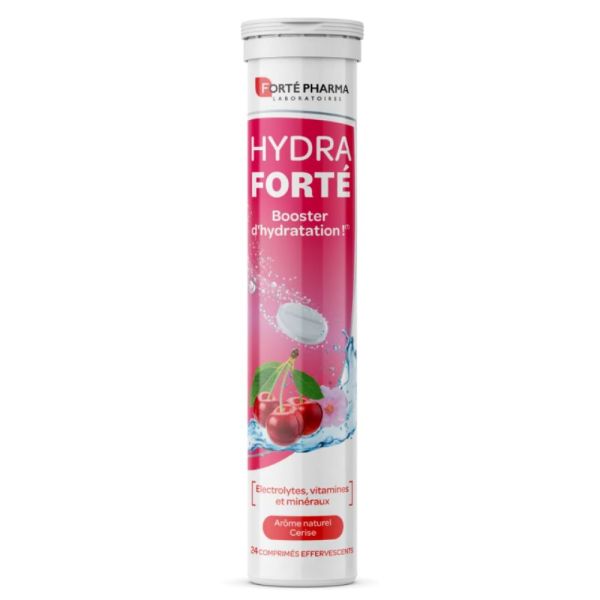 Forté Pharma - Hydra Forté booster d'hydratation goût cerise - 24 comprimés effervescents