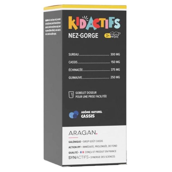 Synactifs - Aragan Kidactifs nez gorge arôme cassis - 125ml