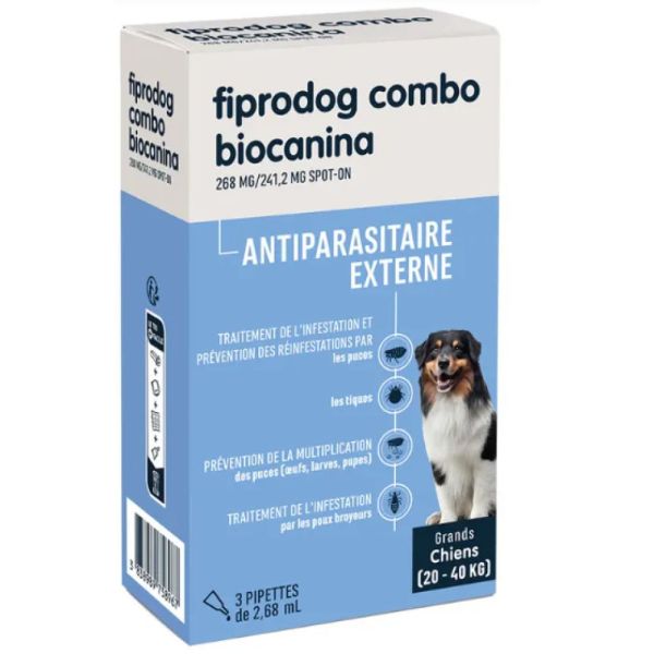 Biocanina - Fiprodog combo 20 - 40 kg - 3 pipettes