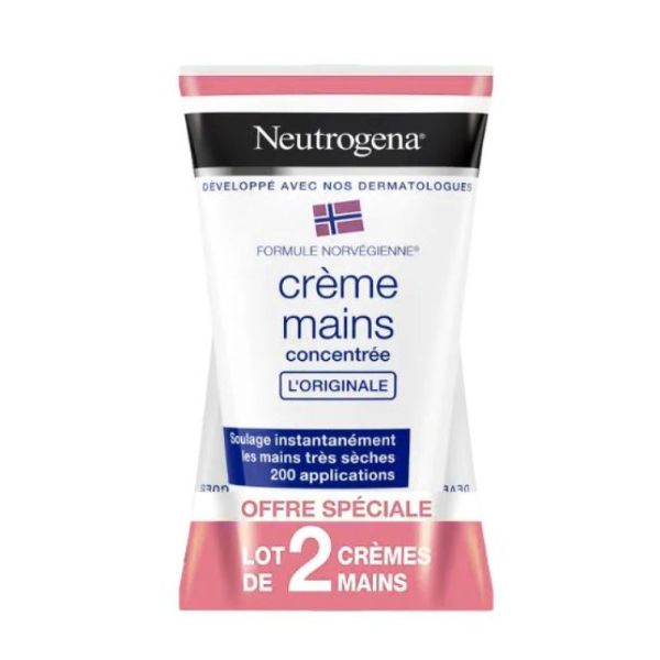 Neutrogena - Lot de 2 Crèmes Mains concentrée non parfumée - 2x50ml