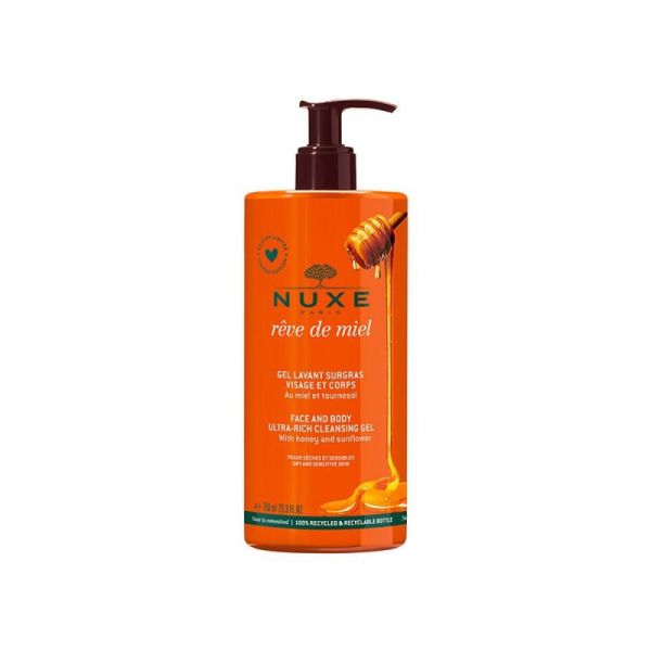 Nuxe - Rêve de miel gel lavant surgras visage et corps - 750ml