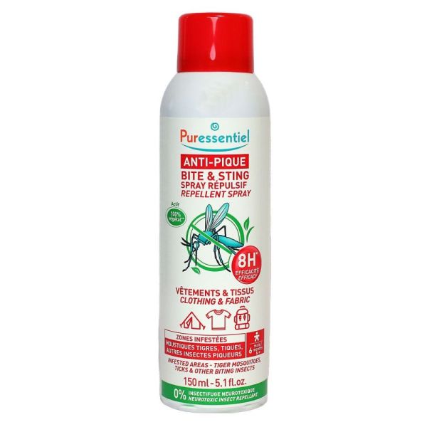 Puressentiel - Anti-pique spray répulsif vêtements et tissus -150ml