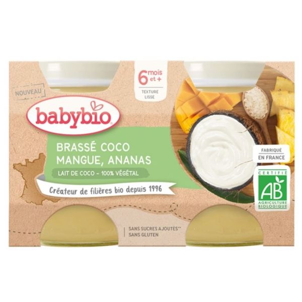 Babybio - Brassé Coco / Mangue / Ananas - 2x130g