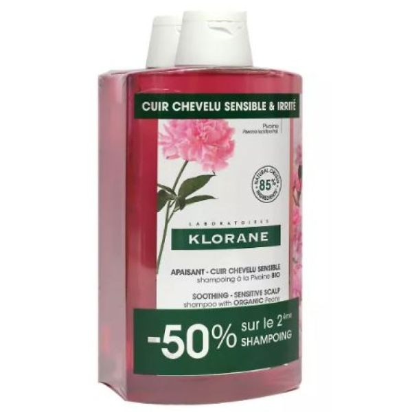 Klorane - Lot de 2 shampoing apaisant - 2x400 mL