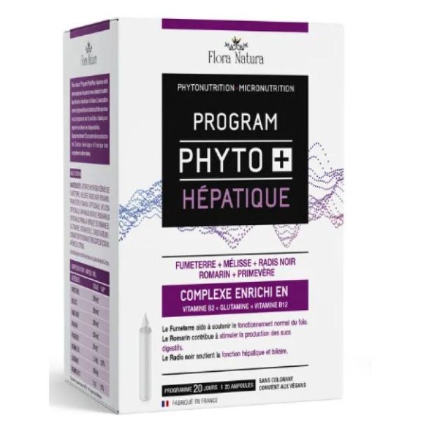 Flora natura - Phyto + hépatique - 20 ampoules