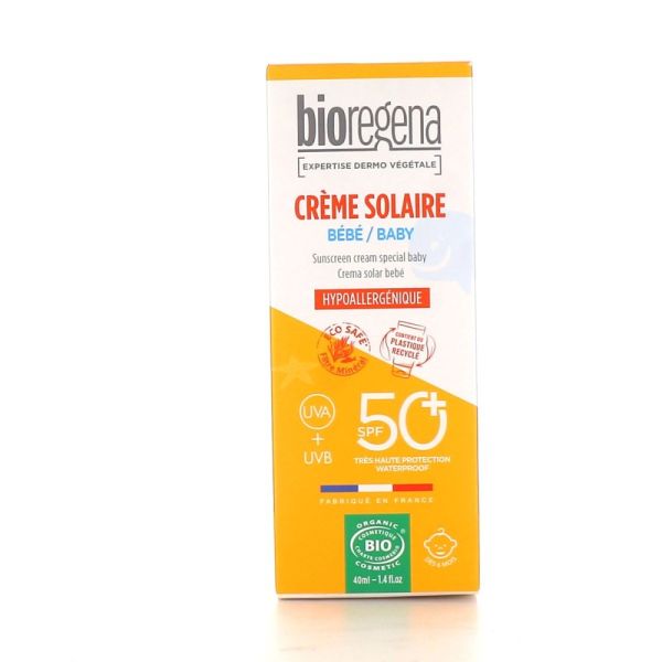 Bioregena - Crème solaire bébé haute tolérance SPF50+ - 40ml