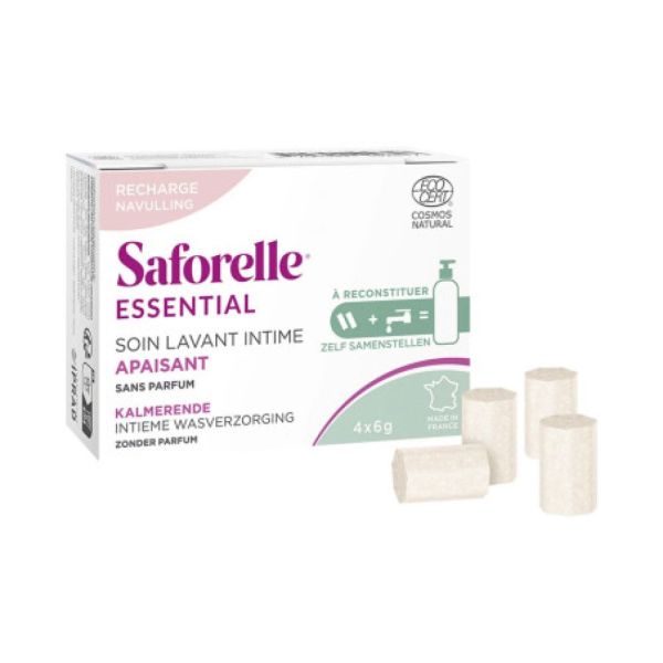 Saforelle - Recharge soin lavant intime apaisant - 4x6g