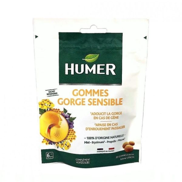 Humer - Gommes gorge sensible - 30 gommes