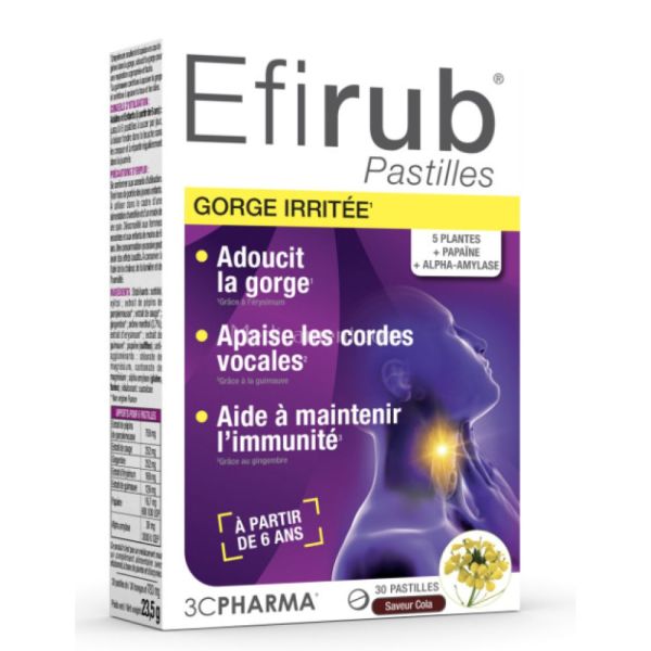 Efirub - Gorge irritée - 30 pastilles